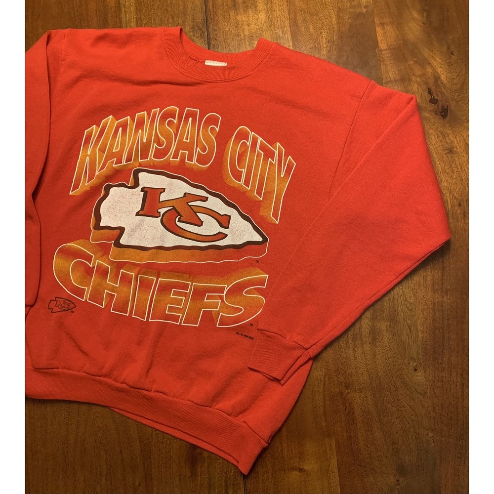 Vintage Kansas City Chiefs Sweatshirt Mens L 1994 Red Artex USA Made 90s Thin